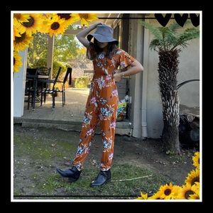 Bixby Nomad (Stitch Fix Exclusive) Melanie Smocked Jumpsuit - Burnt Orange -